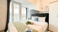 Soft Industrial Look Studio at Tokyo Riverside PIK 2 Apartment By Travelio