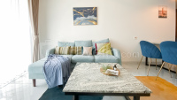 Comfort and Modern Look 3BR Sky House BSD Apartment By Travelio