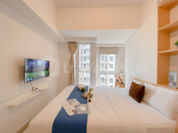 Minimalist Peach Touch Studio Apartment at Tokyo Riverside PIK 2 By Travelio